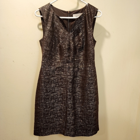 LOFT Metallic Brown Women's Sleeves Short Dress size 4 - Picture 12 of 12
